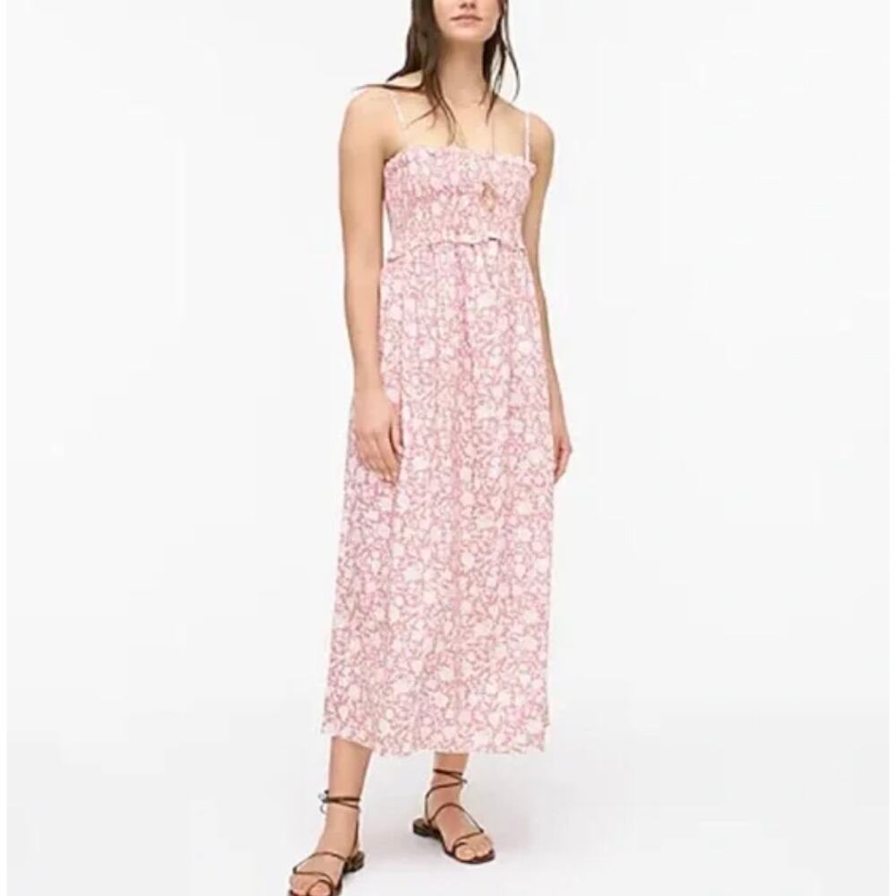 NWT J. Crew Smocked cotton poplin dress in Rose Vines XL​​​​